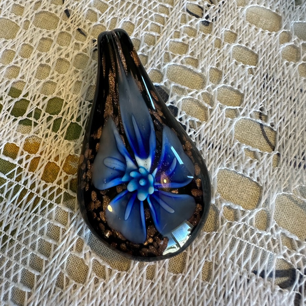 Beautiful blue glass pendant